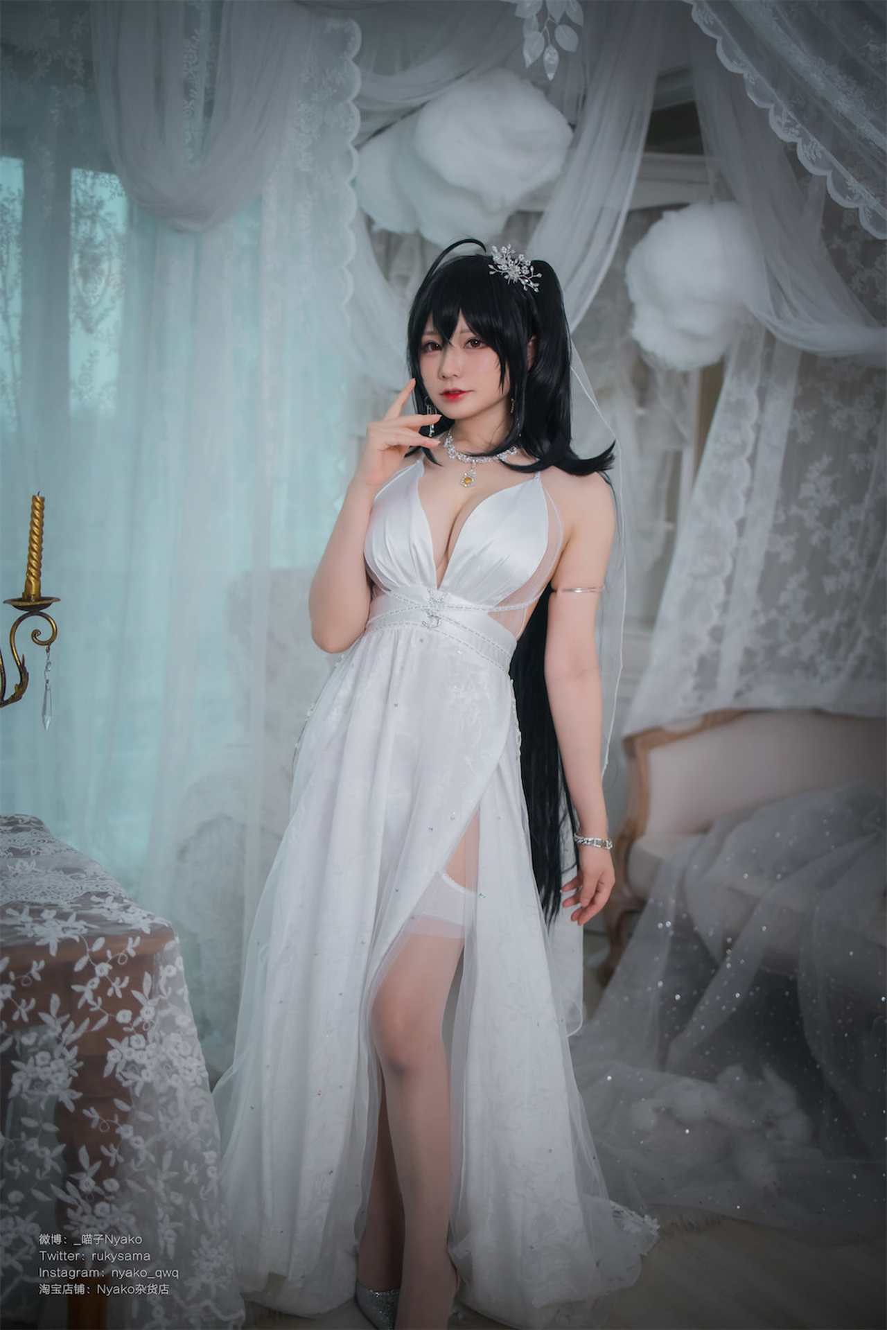 Nyako喵子大凤纯白婚纱